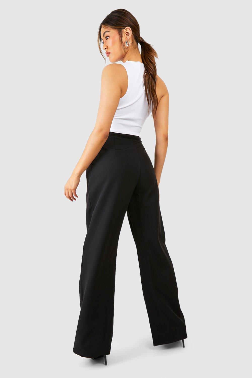 Black Straight Fit Casual Trousers