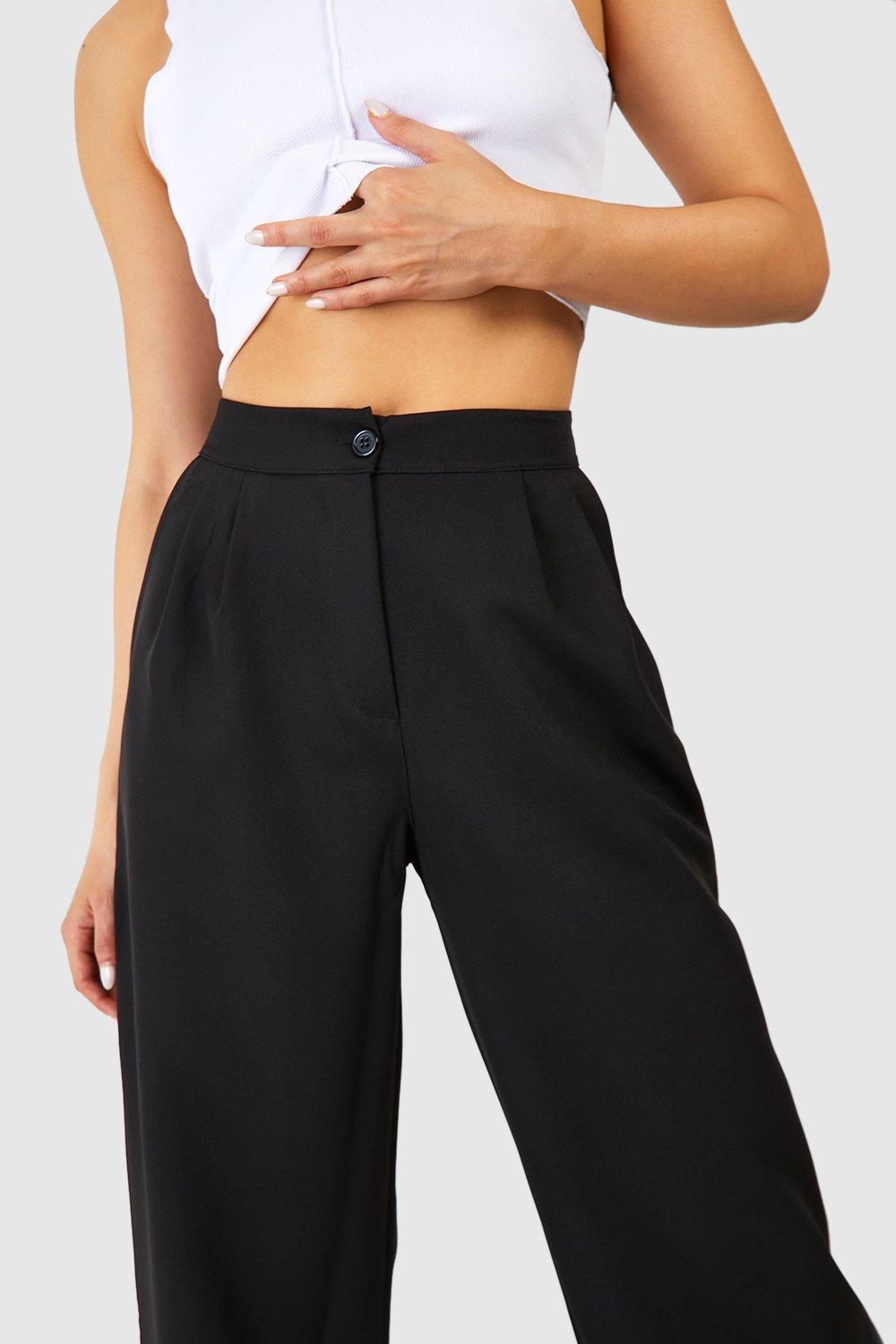 Woven Casual Straight Fit Trousers boohoo IL