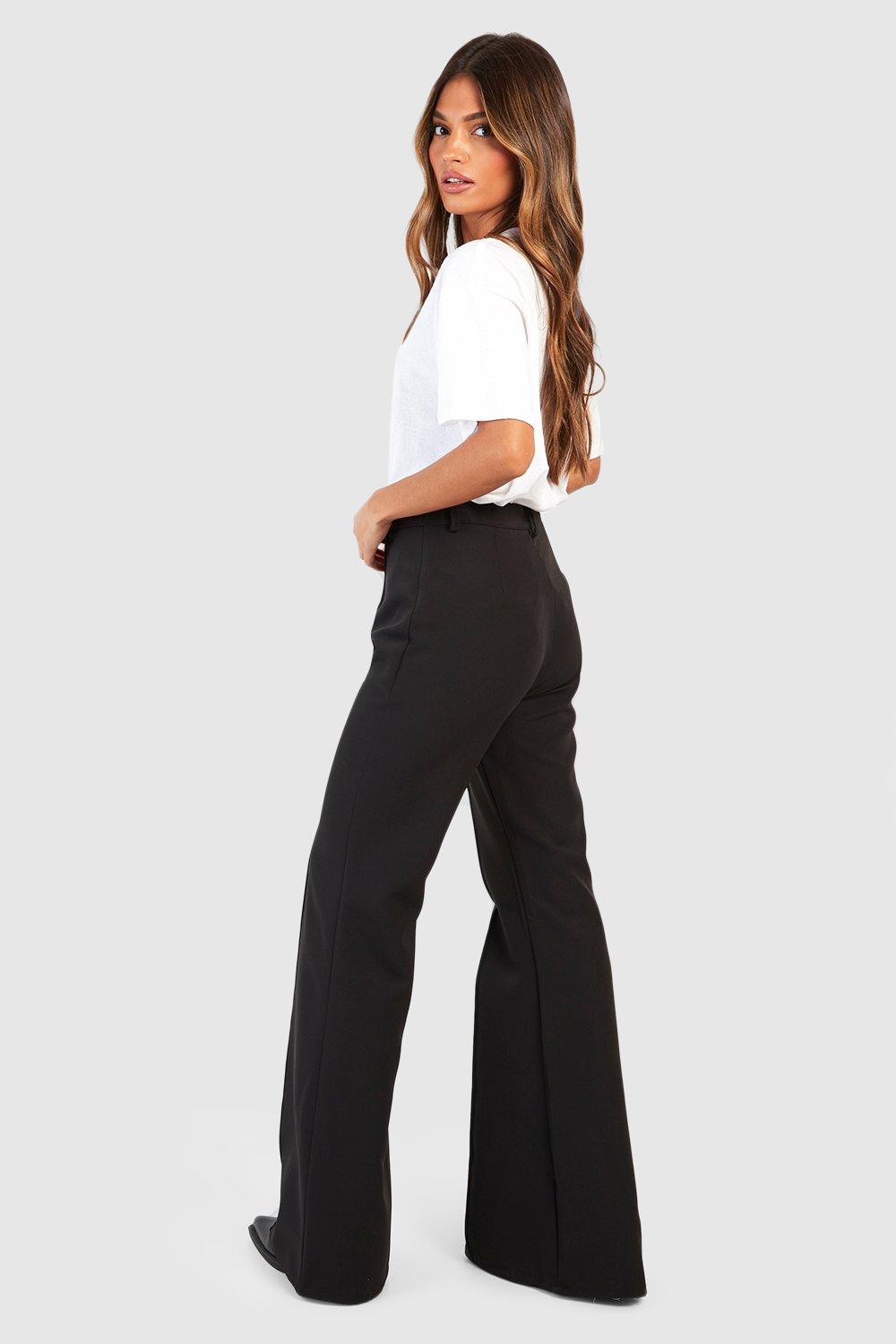 High Waisted Front Seam Flare Pants