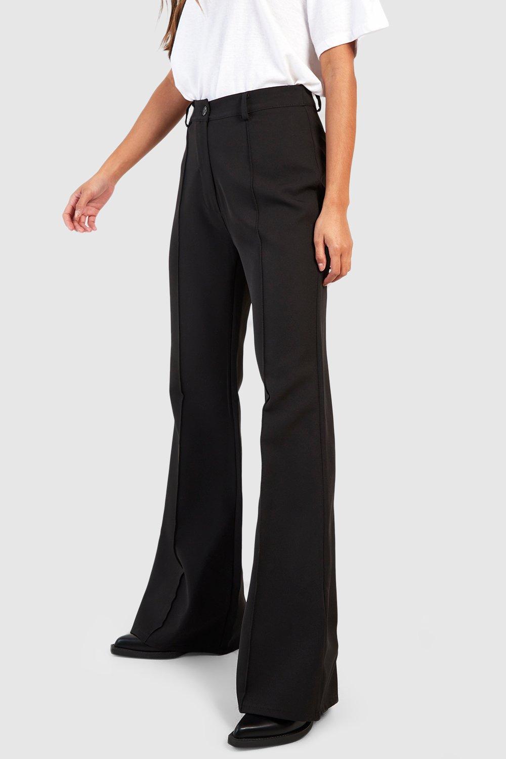 Plus Woven Seam Detail Tailored Flare Trousers