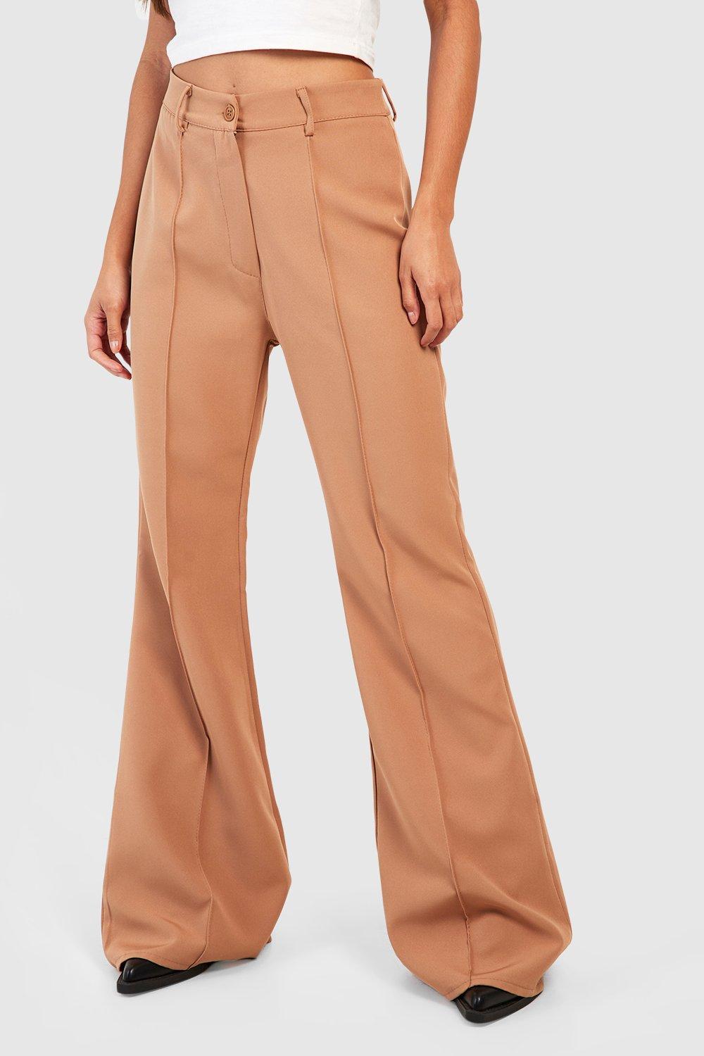 Woven Seam Detail Flare Pants