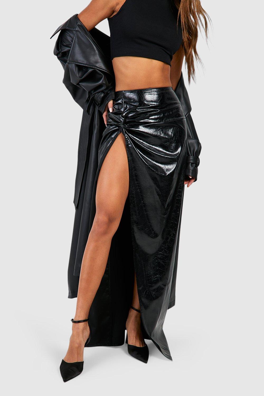 Vinyl shop skirt boohoo