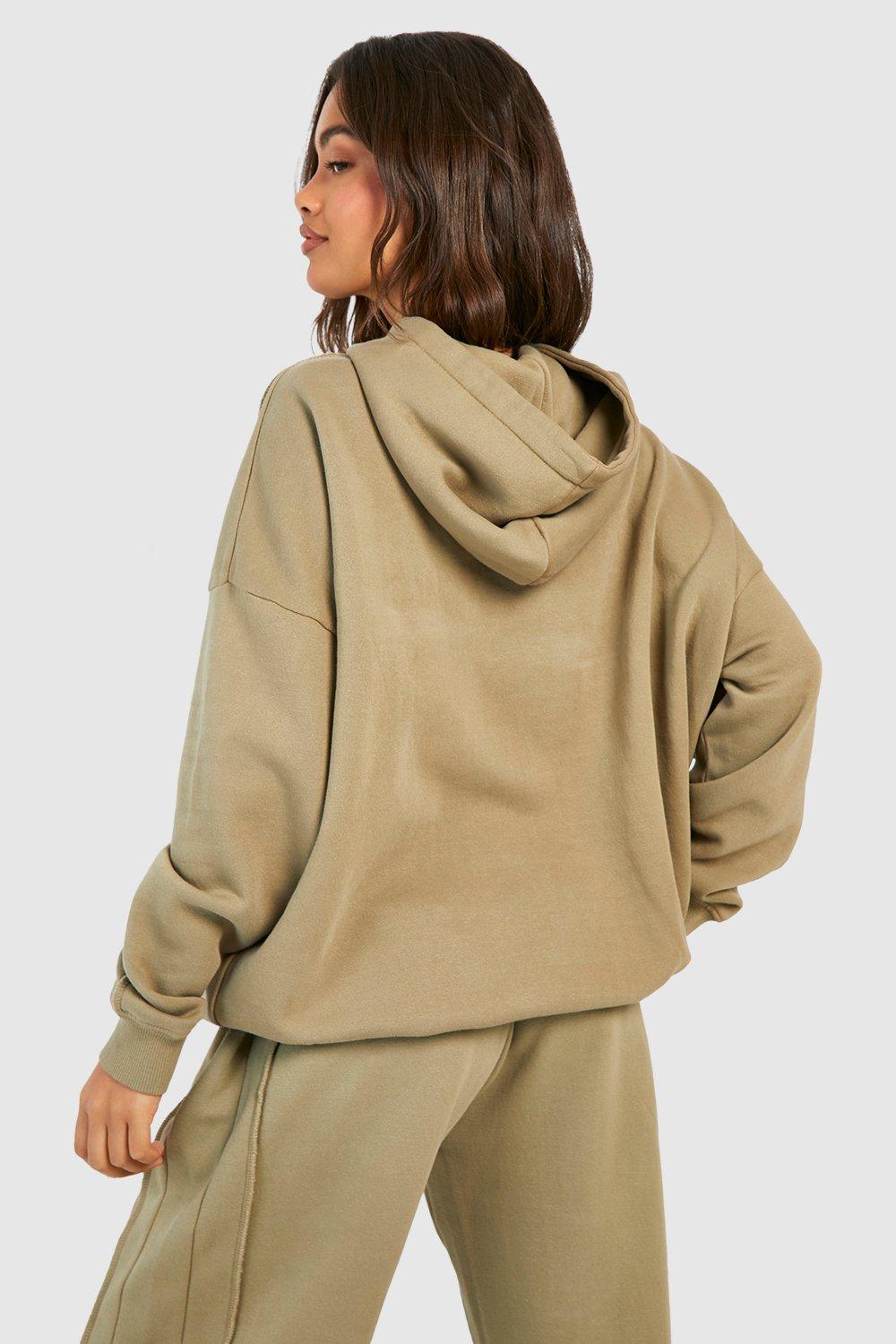 Washed Seam Detail Oversized Hoodie