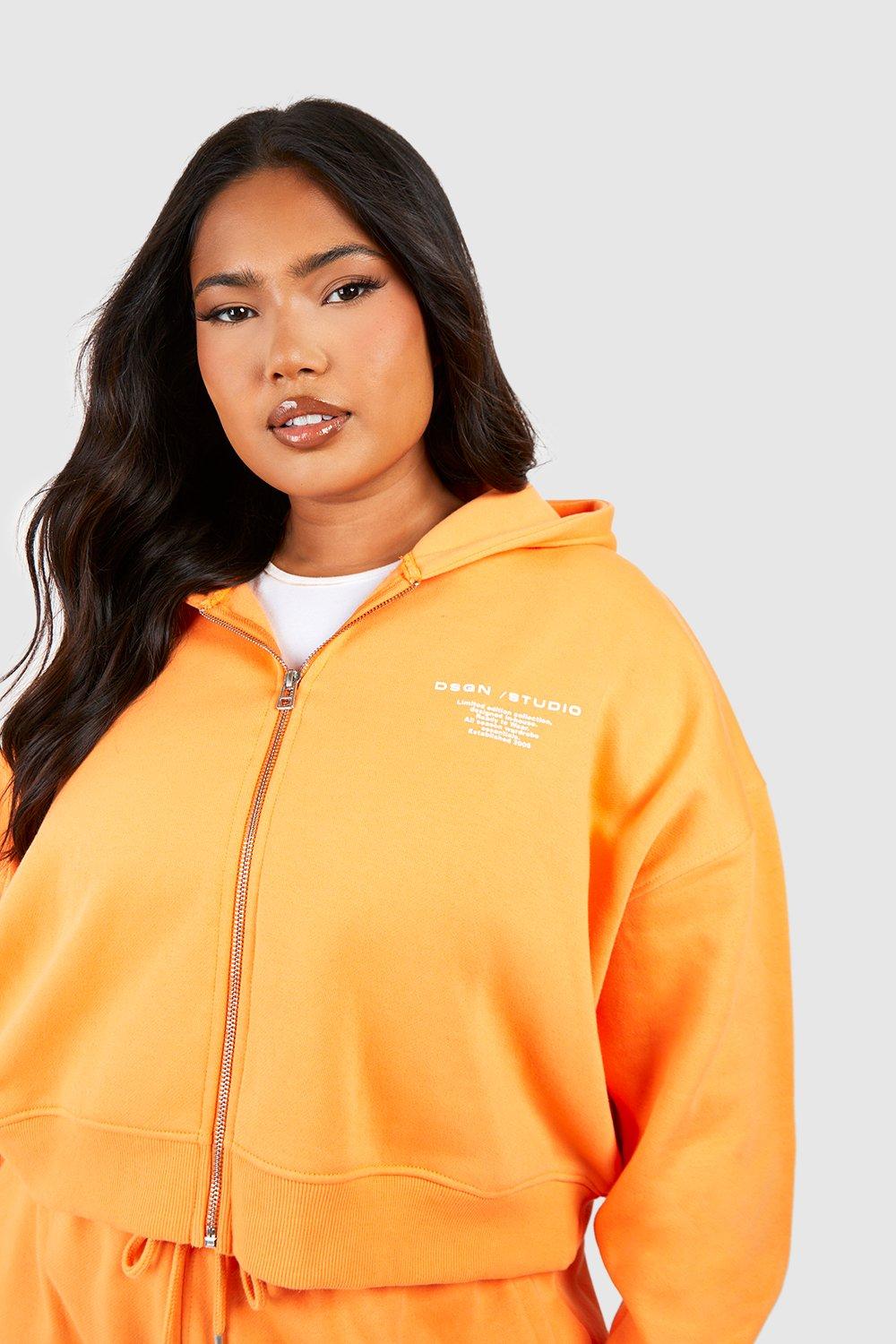 Orange Plus Dsgn Studio Boxy Zip Through Hoodie