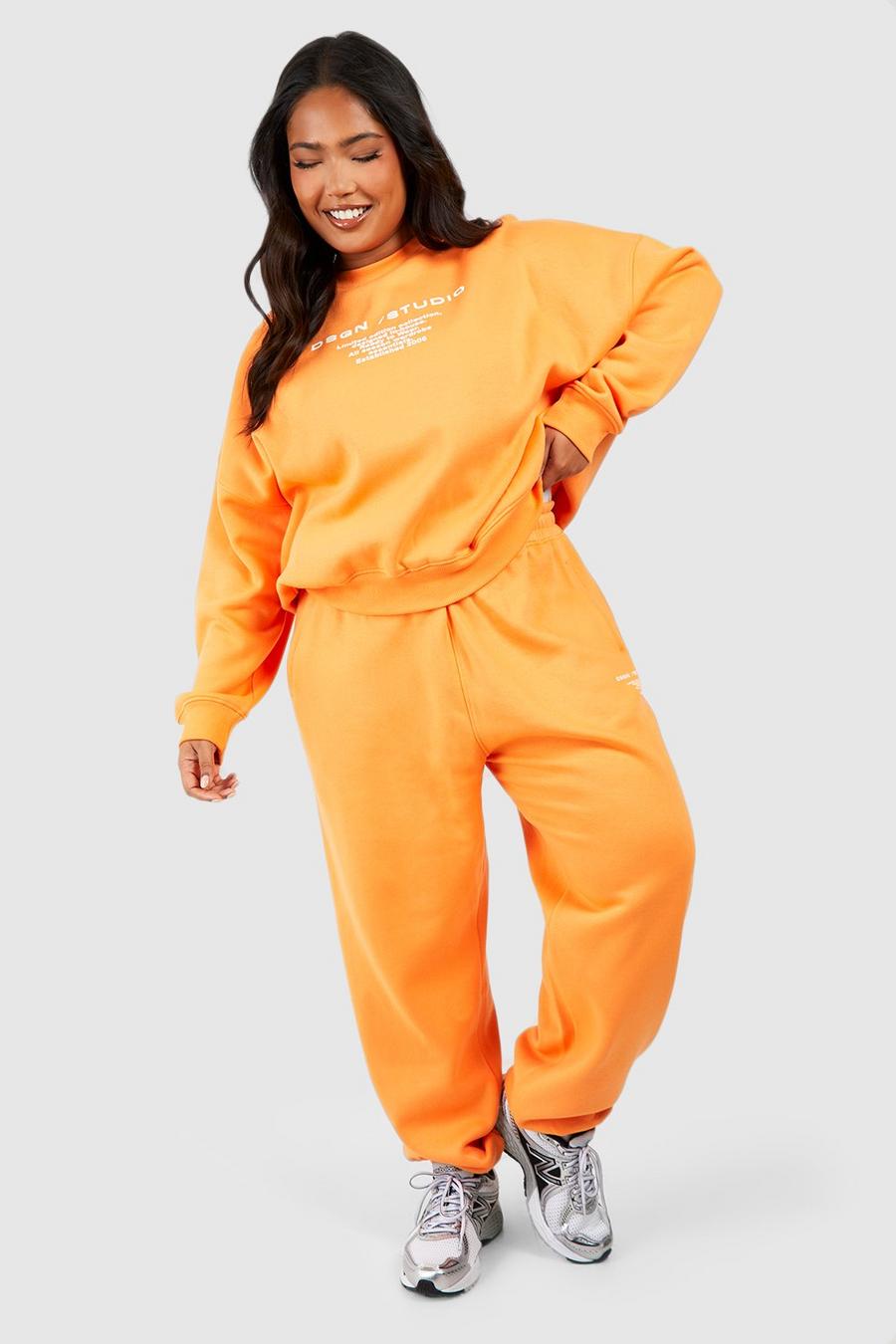 Pantaloni tuta Plus Size Dsgn Studio con polsini alle caviglie, Orange arancio
