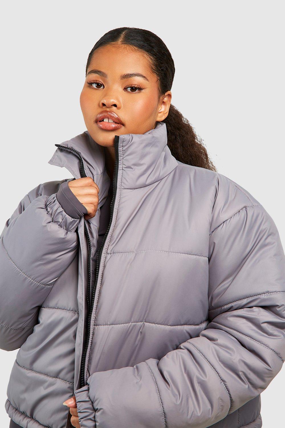 Boohoo funnel outlet neck puffer jacket