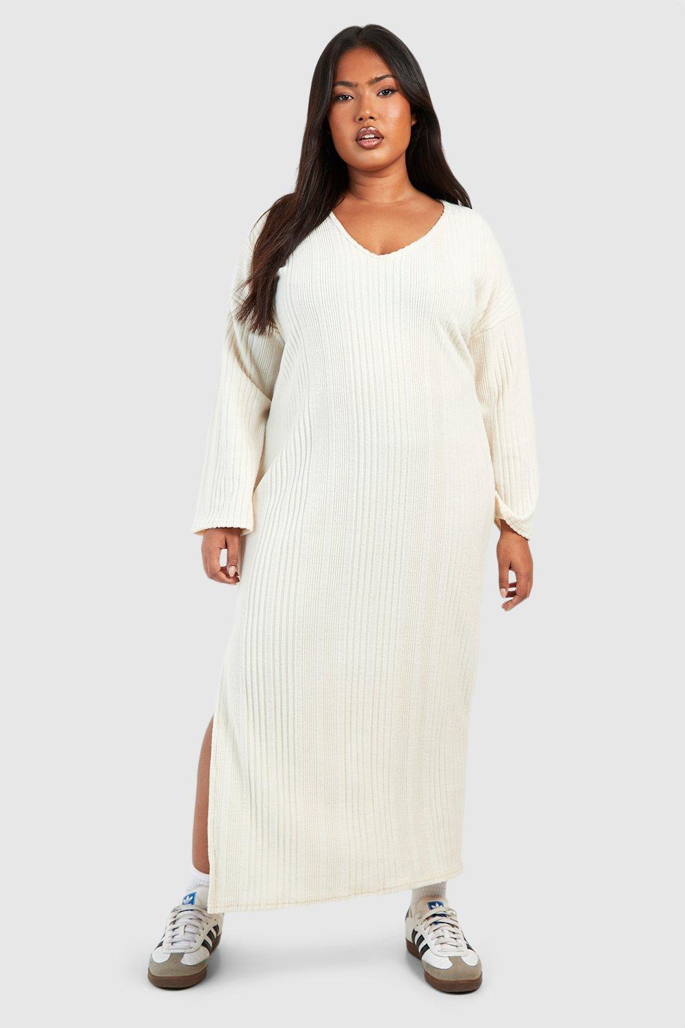 White dress boohoo plus sale