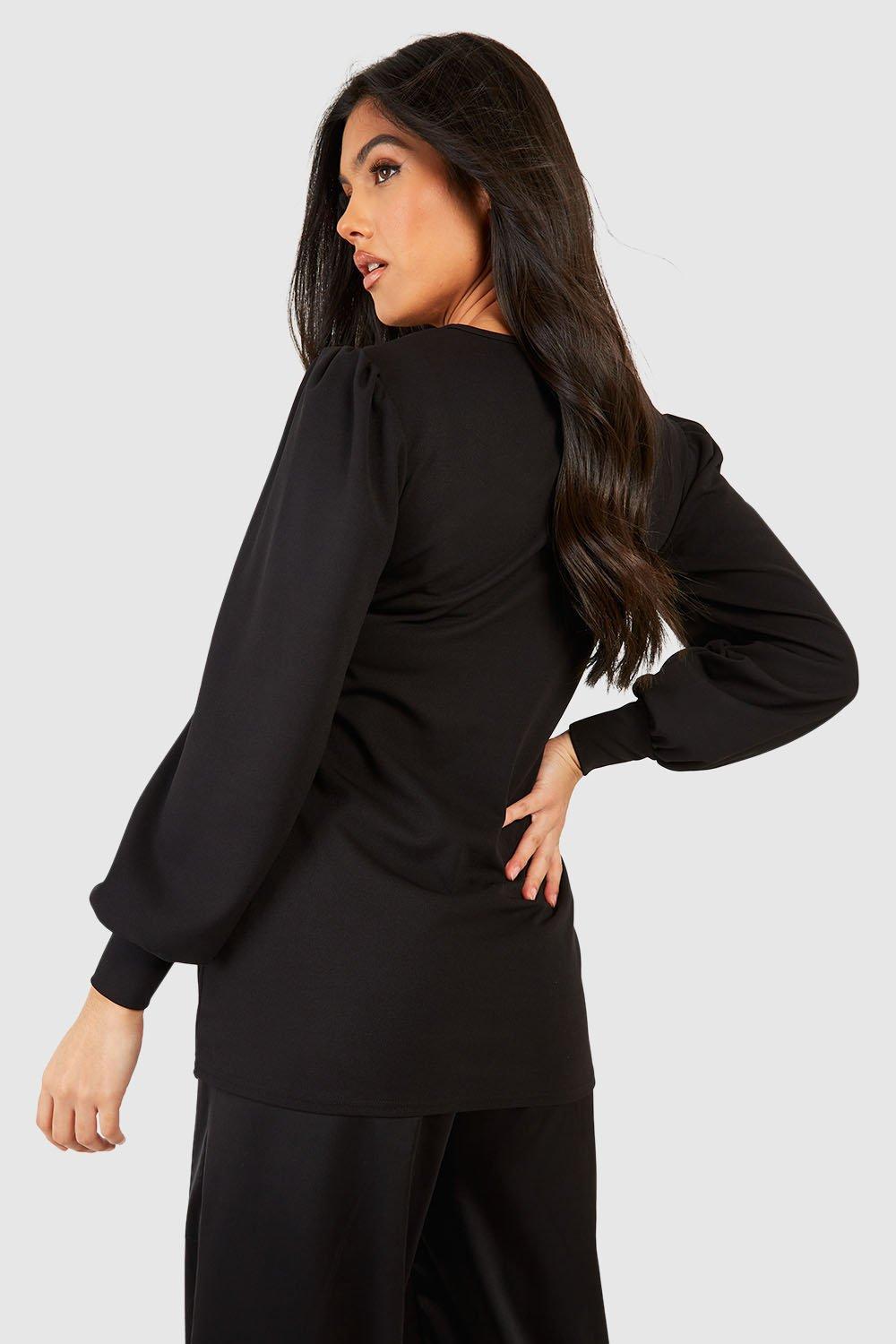 Maternity Pleat Detail Blouson Sleeve Top