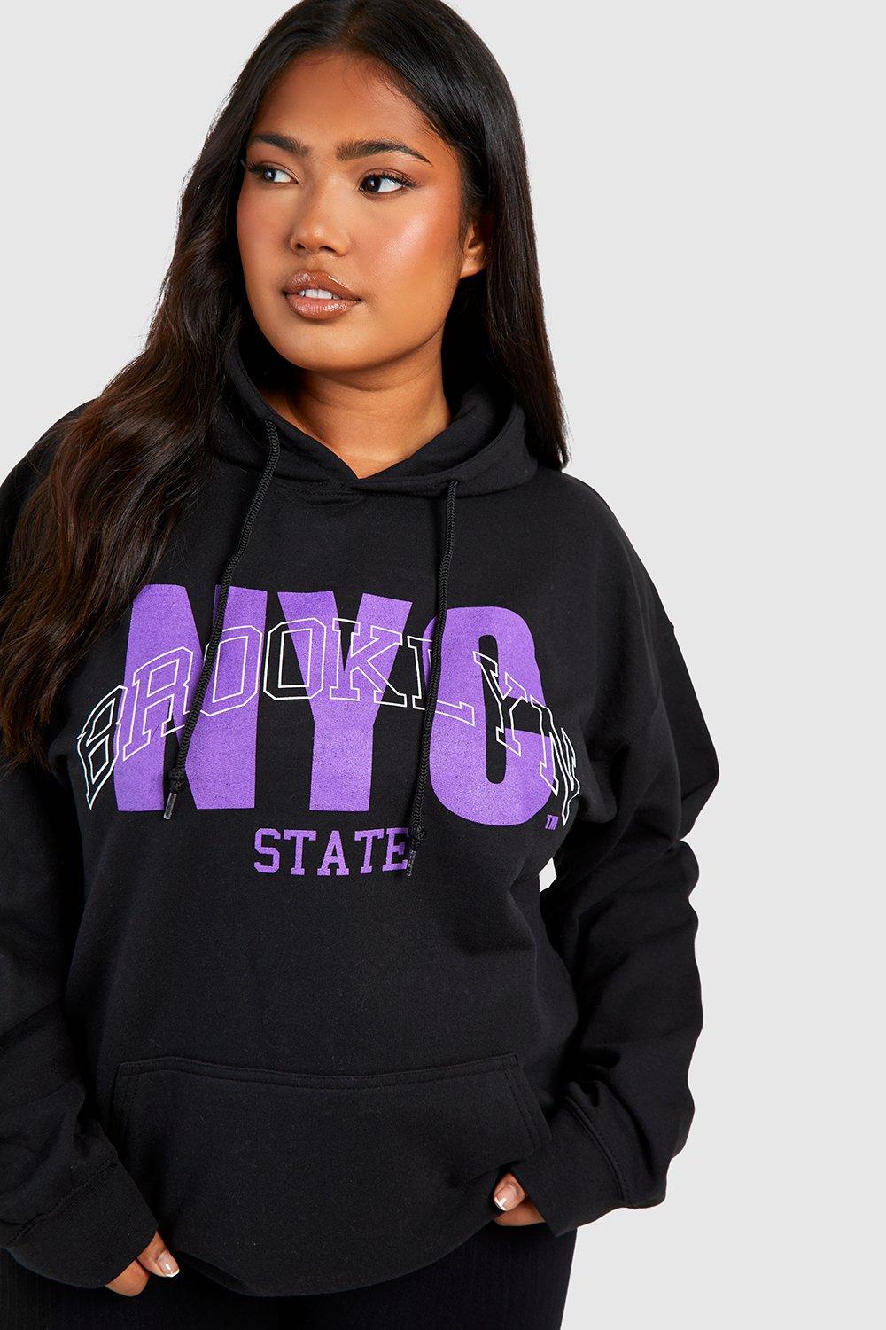 Plus Oversized Nyc Varsity Hoodie