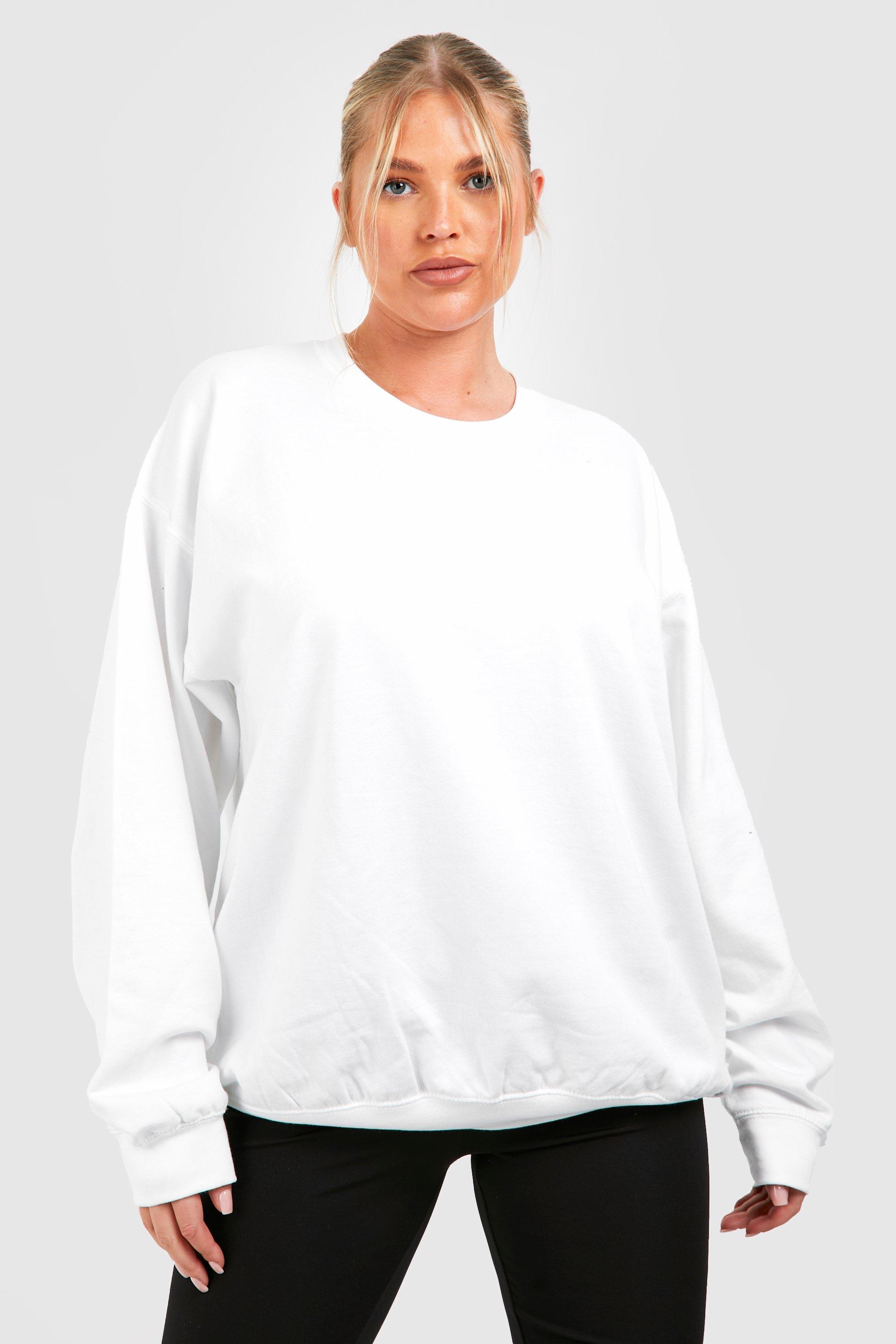 White sweatshirt boohoo outlet
