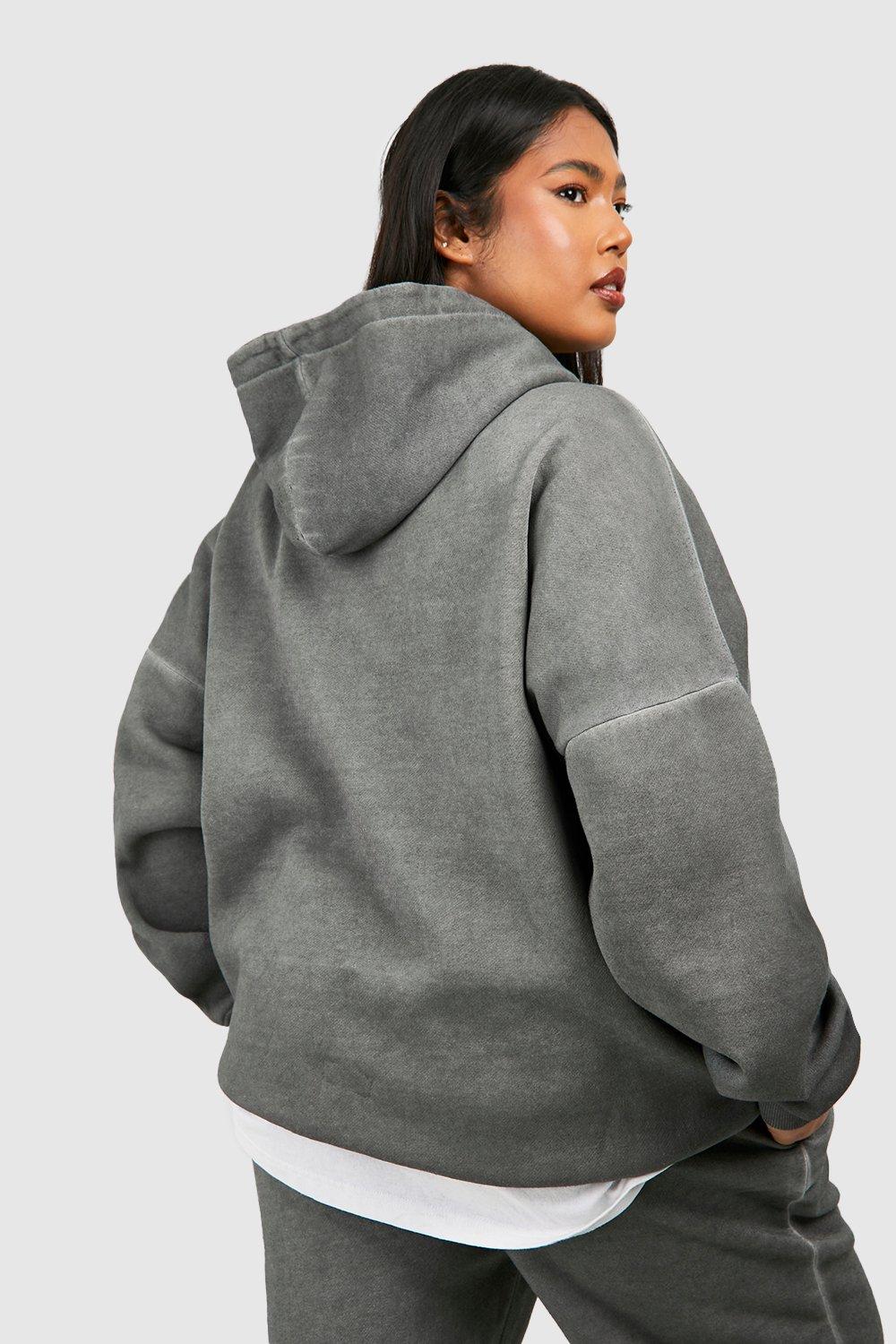Grande taille Sweat a capuche oversize delave