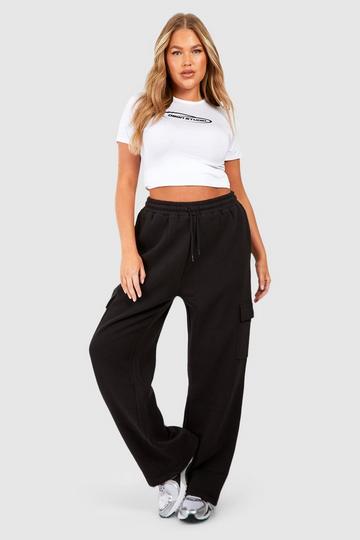 Plus Cargo Straight Leg Track Pants black