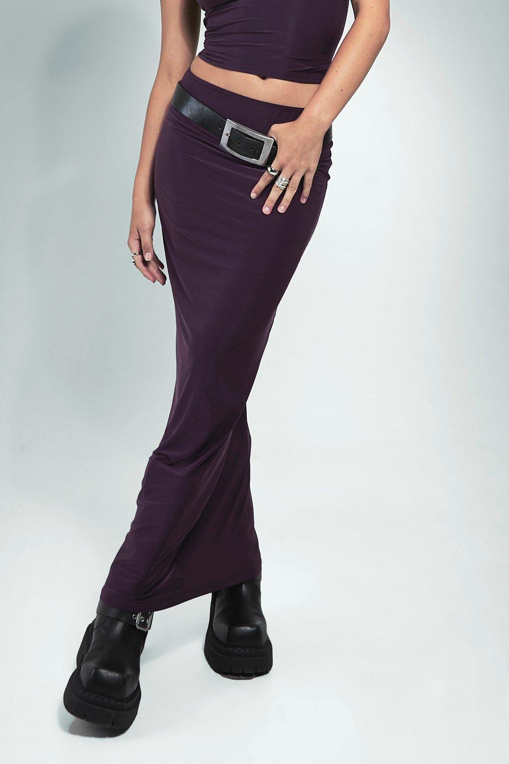 Dark purple hot sale maxi skirt