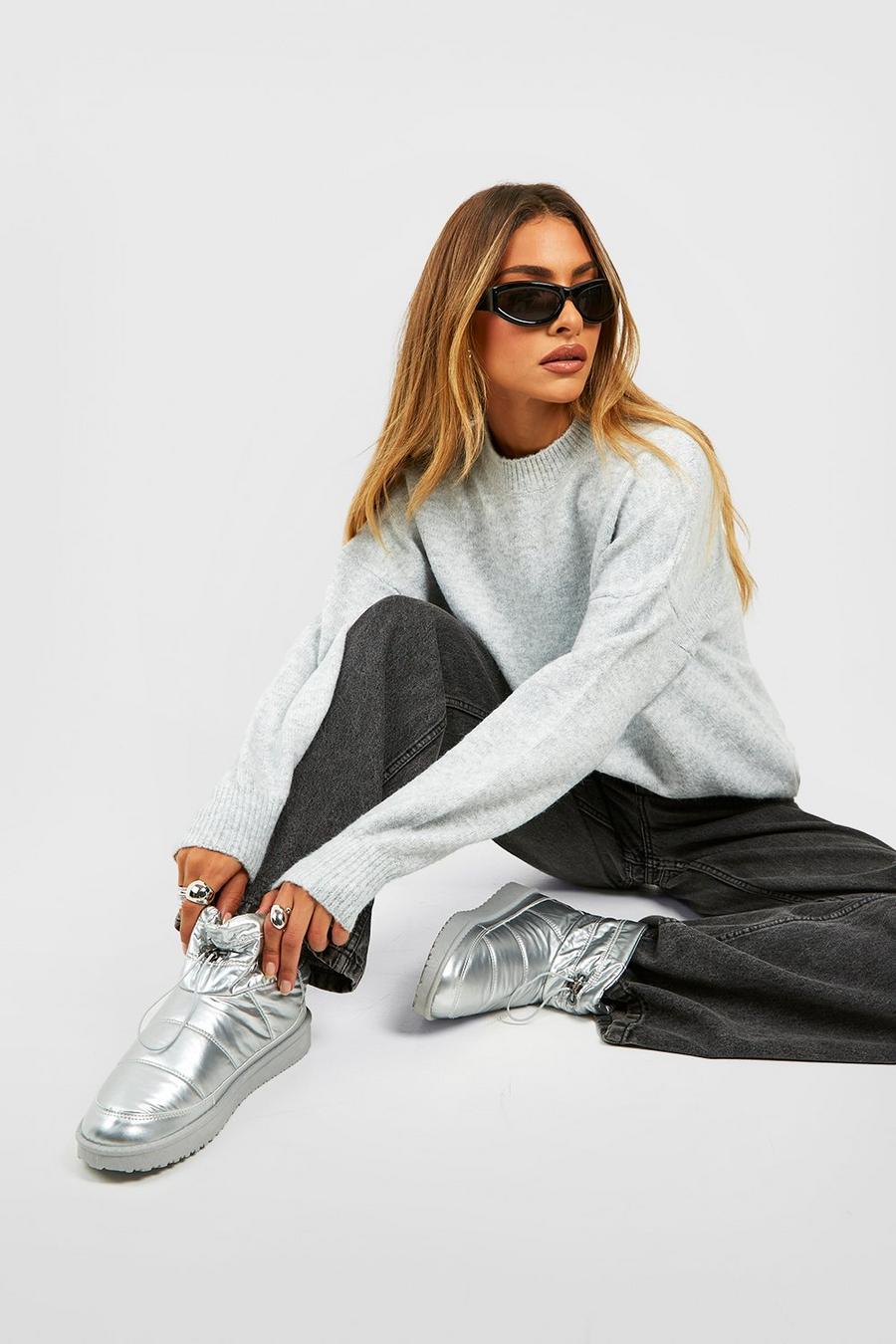 Silver Padded Cozy Boots image number 1
