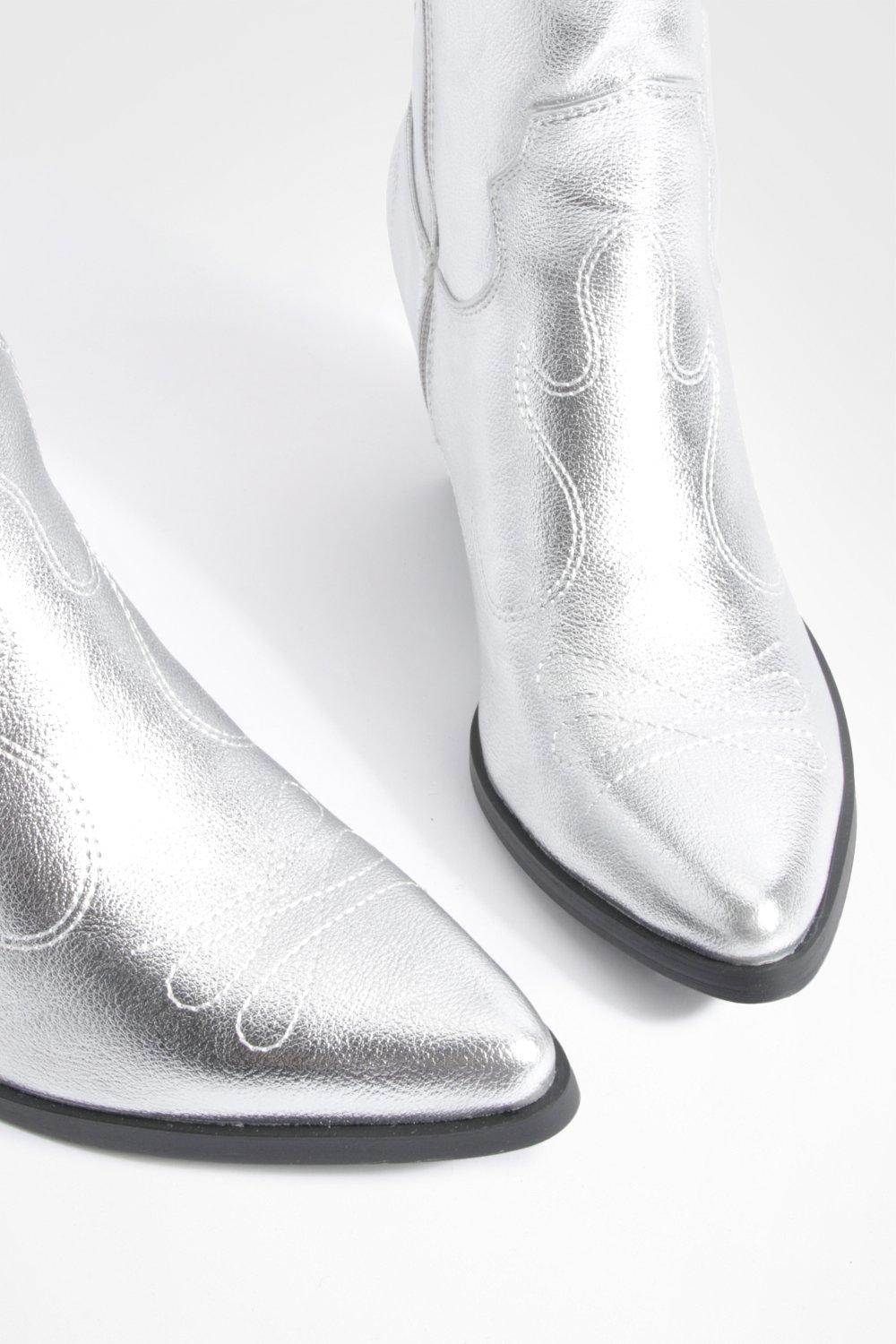 Silver ankle best sale cowboy boots