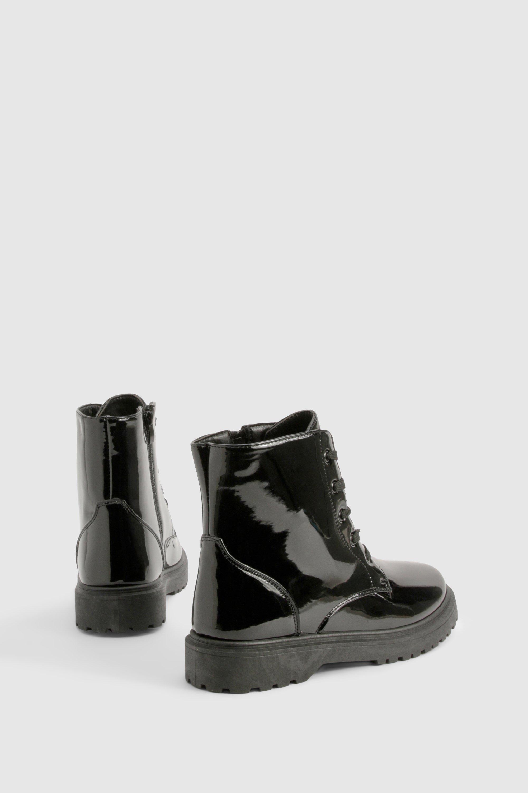 Patent lace clearance boots