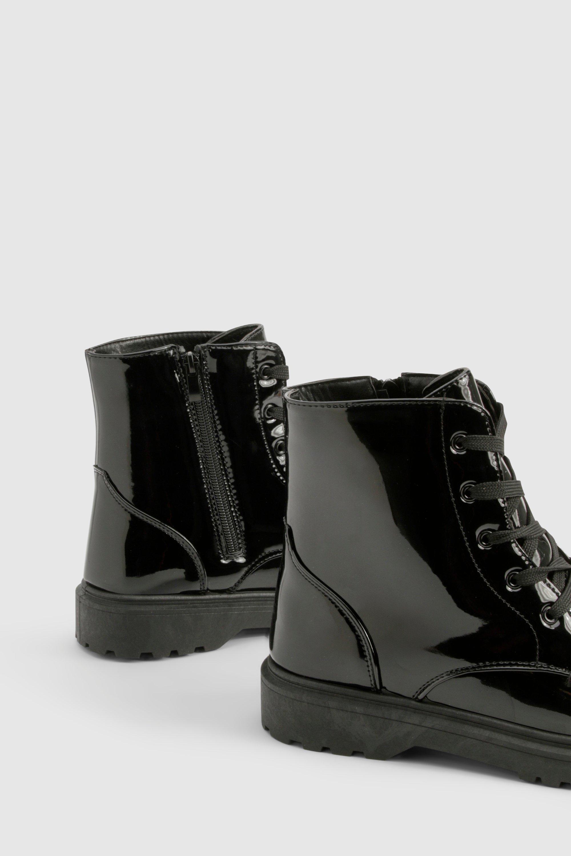 Black patent lace boots hotsell