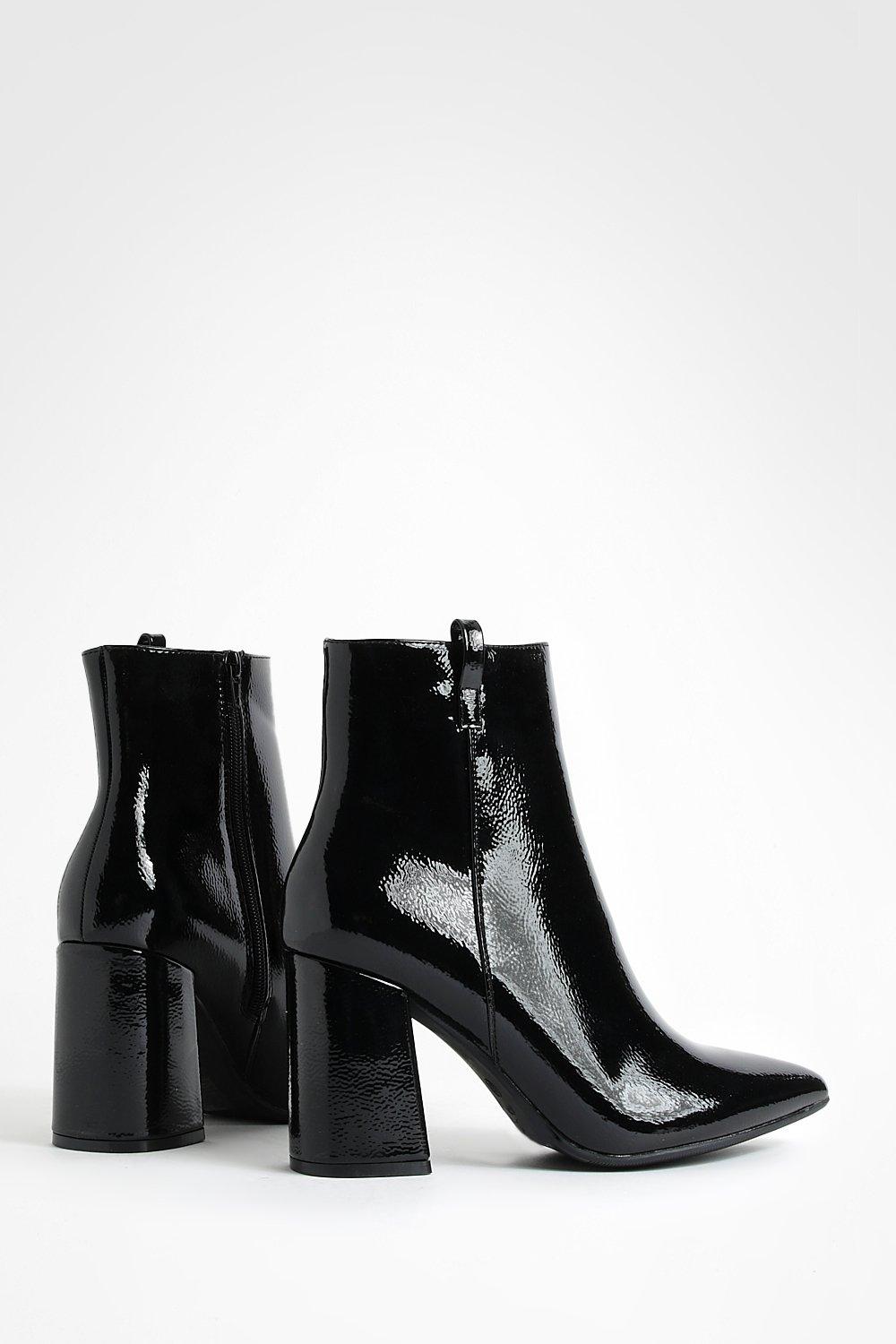 Patent leather heel on sale boots