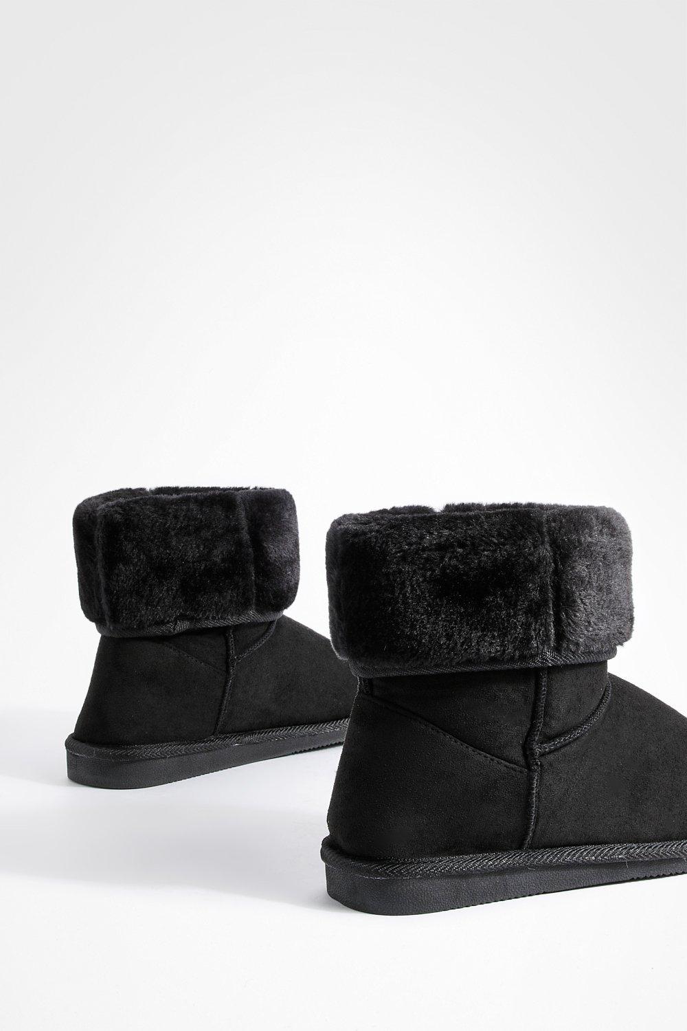 Fold over clearance boots with fur