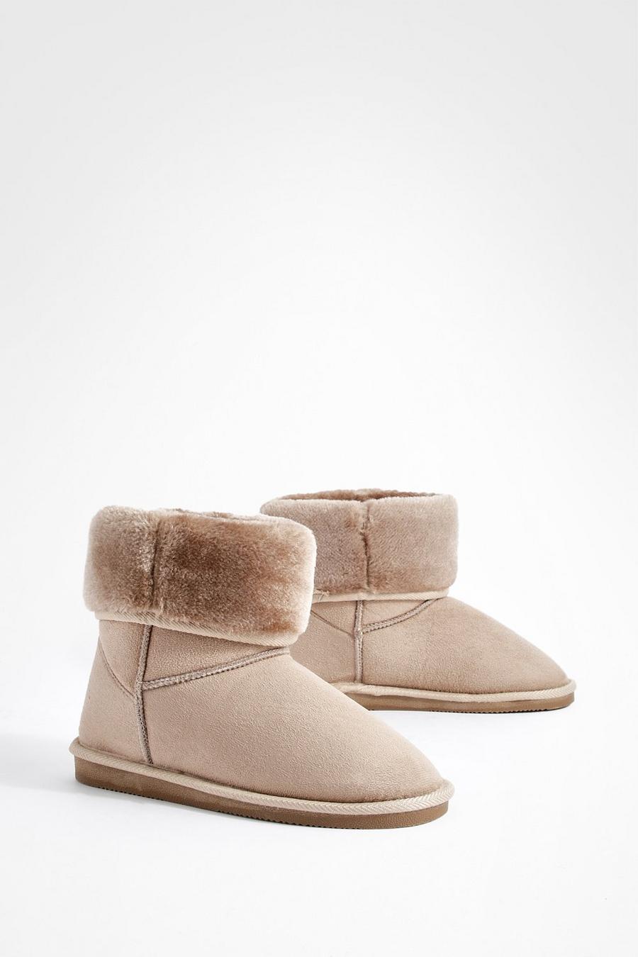 Mocha Fur Foldover Cosy Boots image number 1