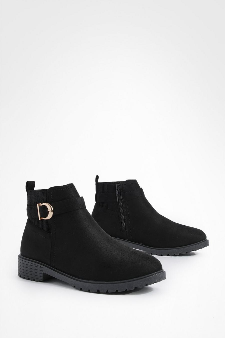Black noir Basic Buckle Detail Chelsea Boots