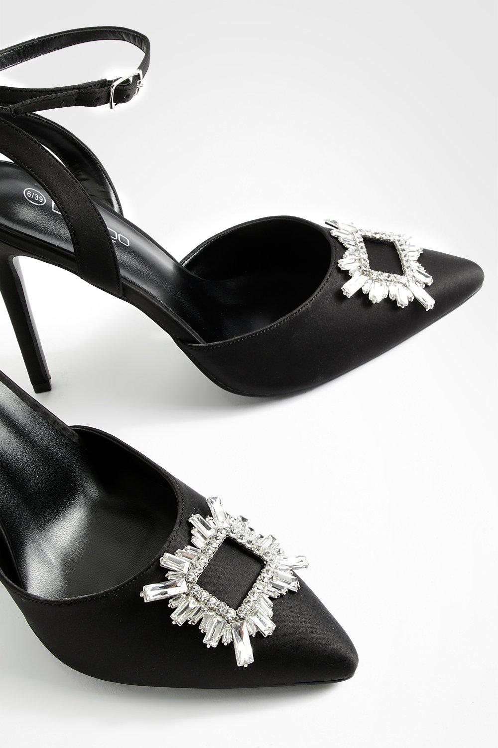 Black best sale embellished shoes