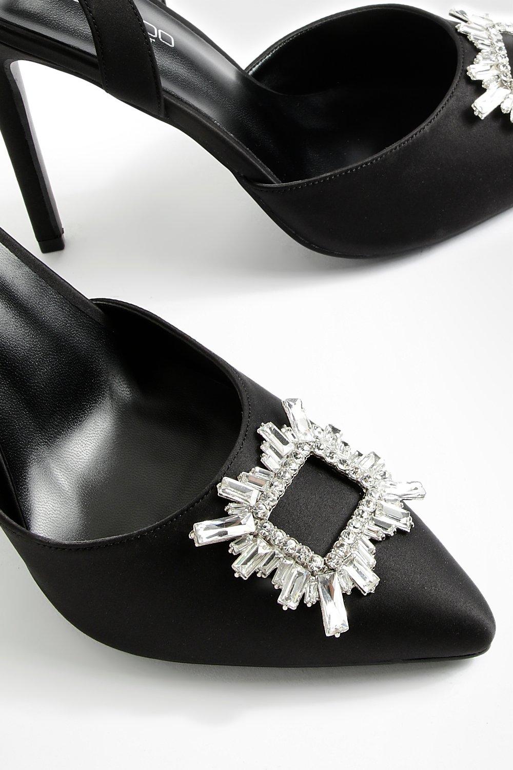 Wide Fit Embellished 2 Part Court Shoes