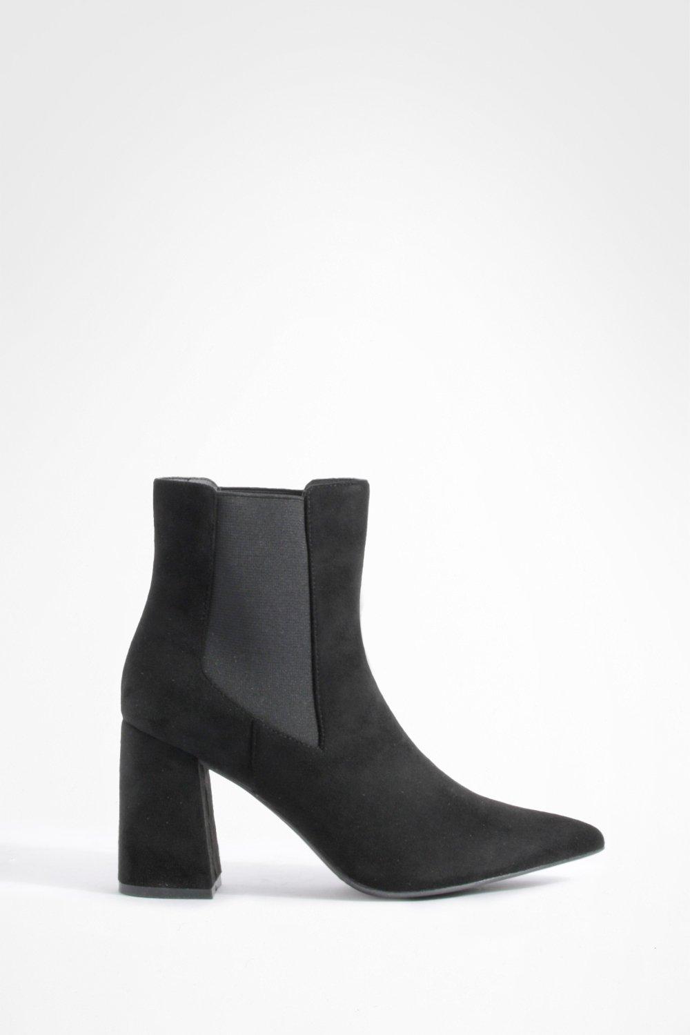 Faux suede 2025 pointed toe booties