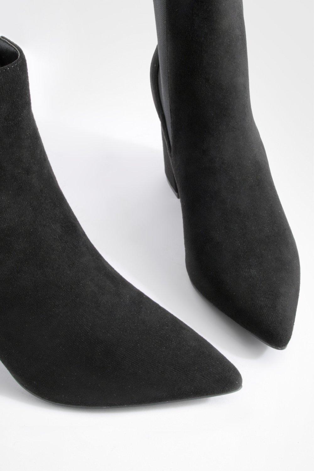 Faux suede pointed toe booties best sale