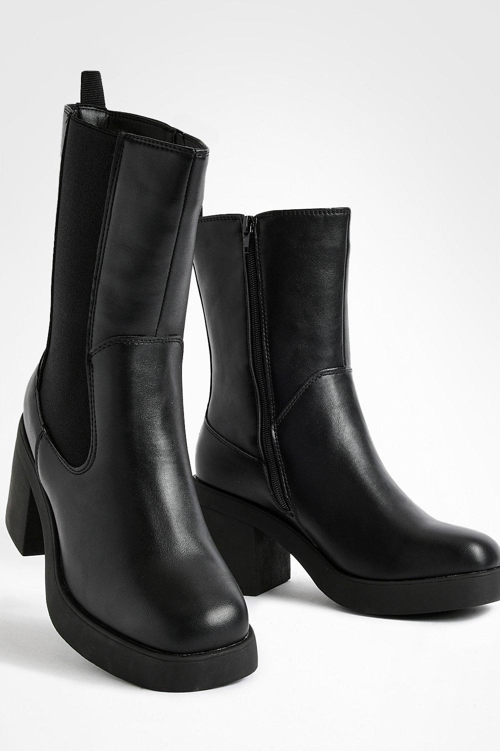 Raid lexus black store chunky ankle boots