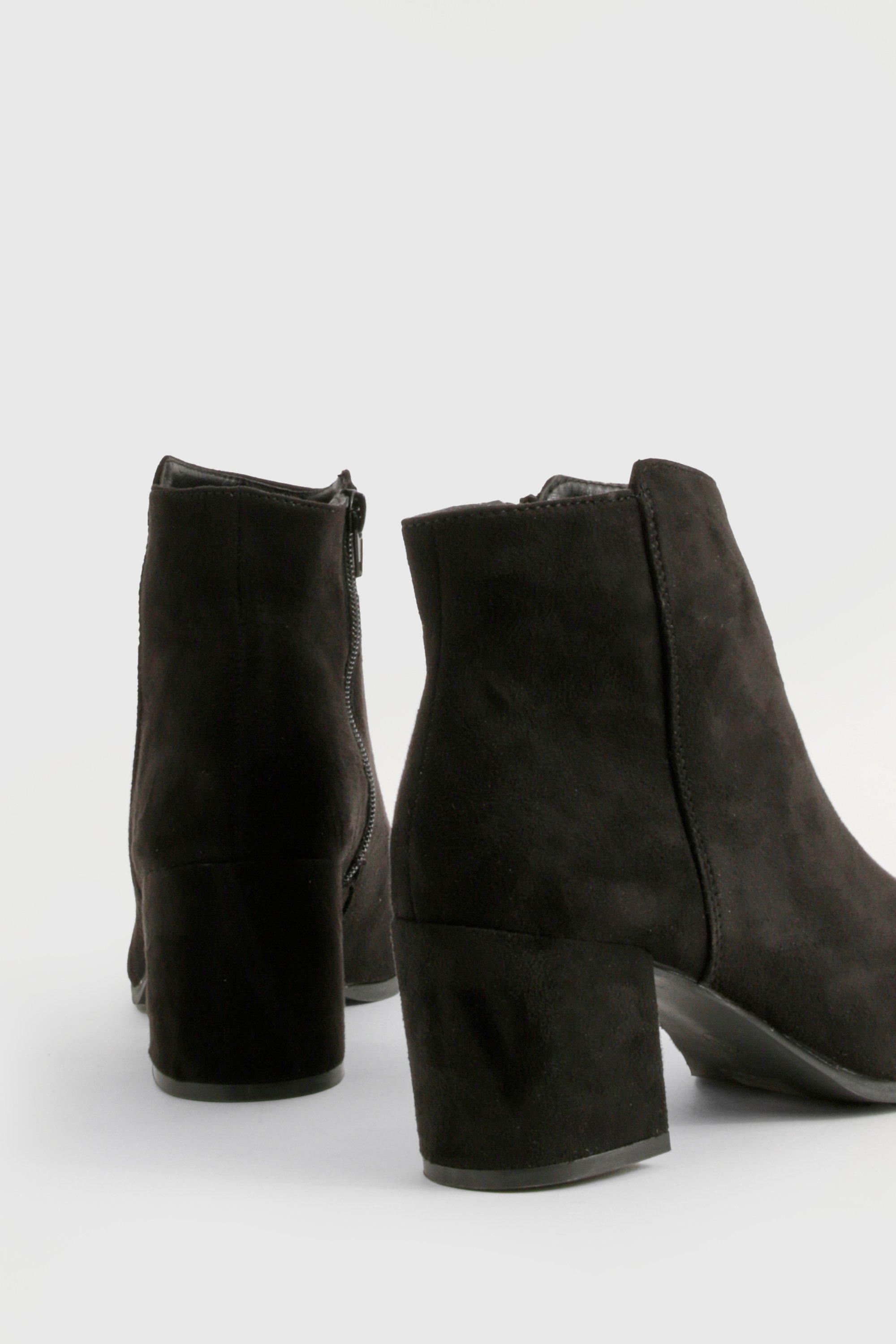 Wide fit low heel ankle boots sales