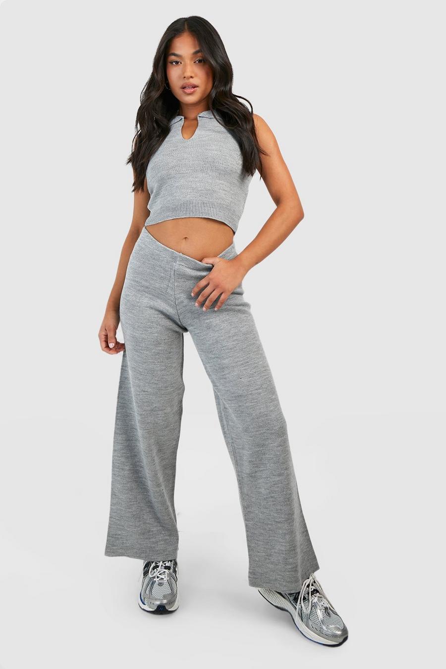 Petite Knitted Wide Leg Pants image number 1