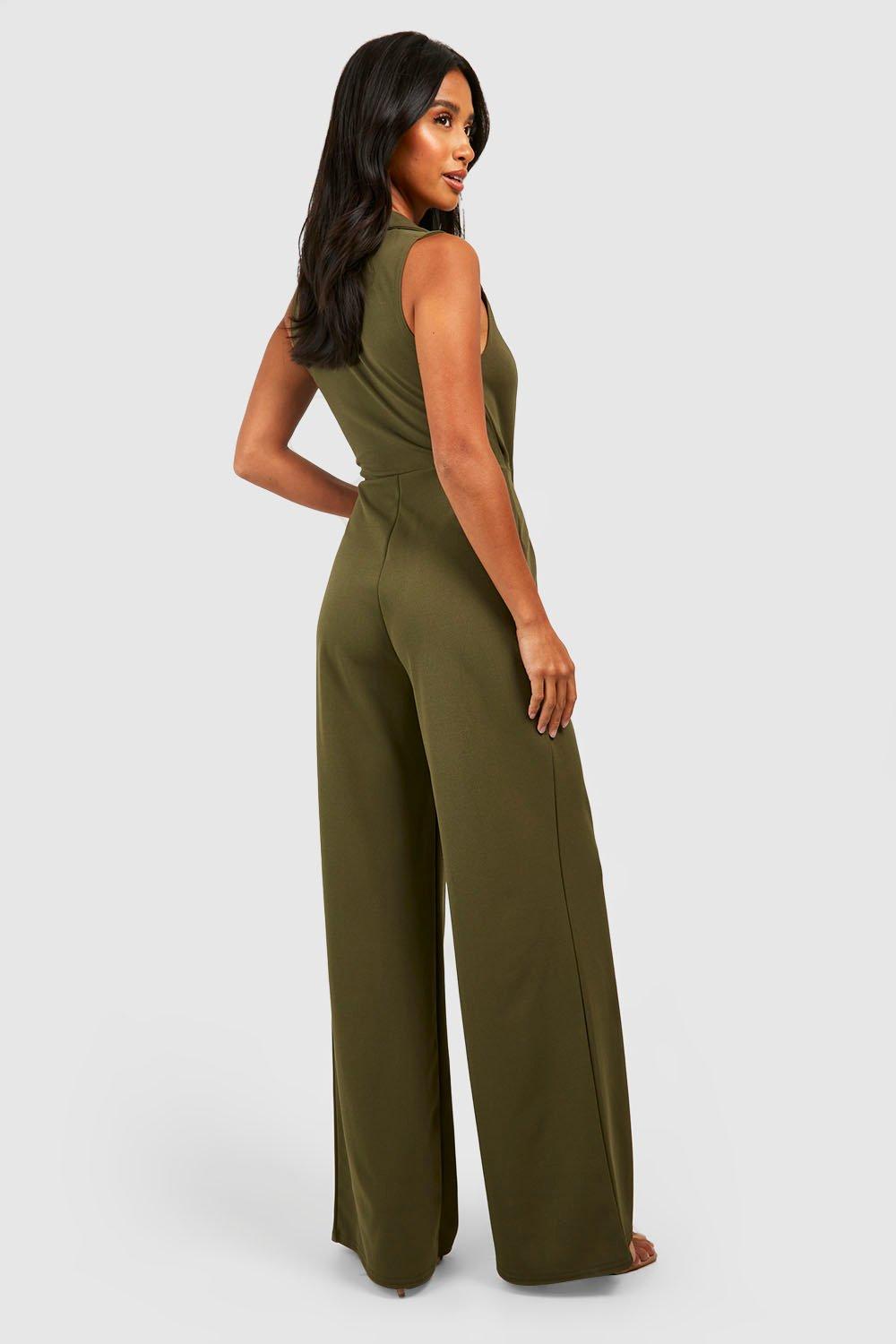 Boohoo store khaki jumpsuit