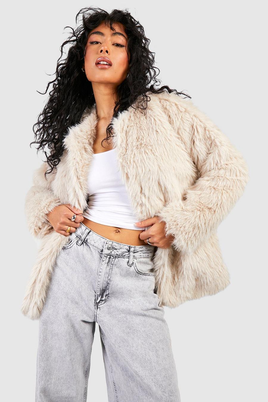 Women's Shaggy Faux Fur Longline Coat | Boohoo UK
