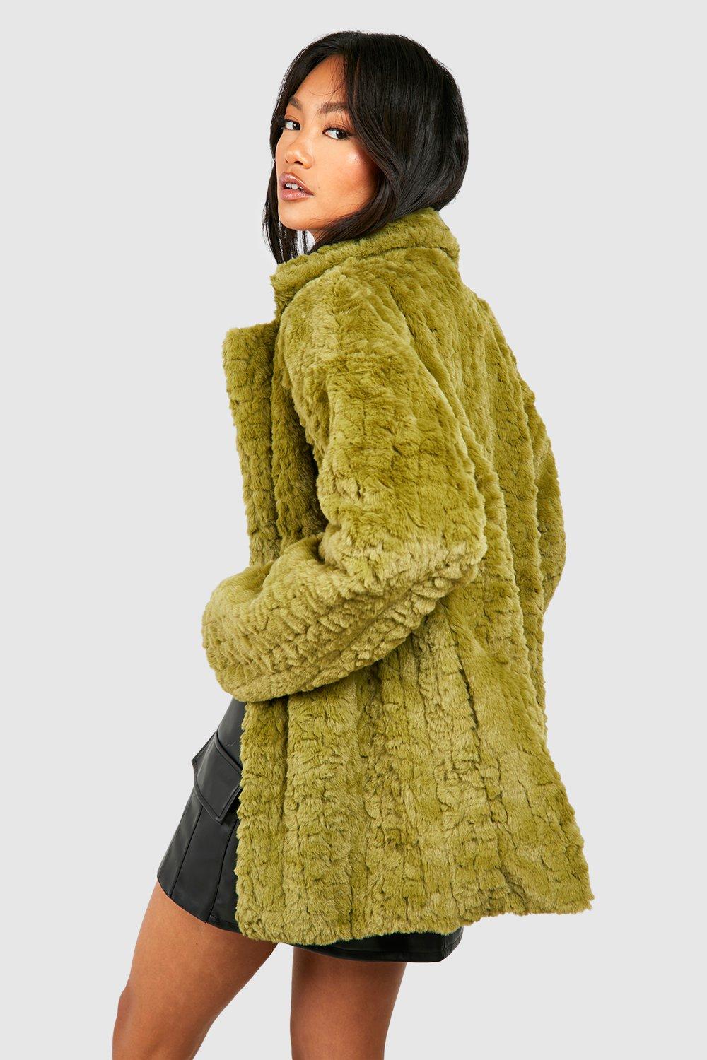 Lime green shop fur jacket