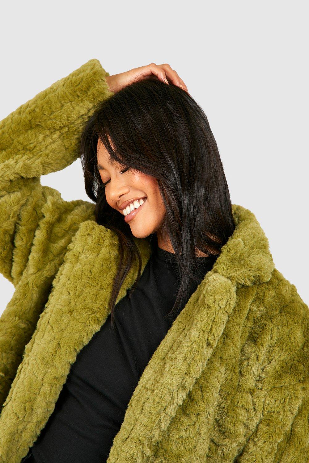 Lime fur outlet coat