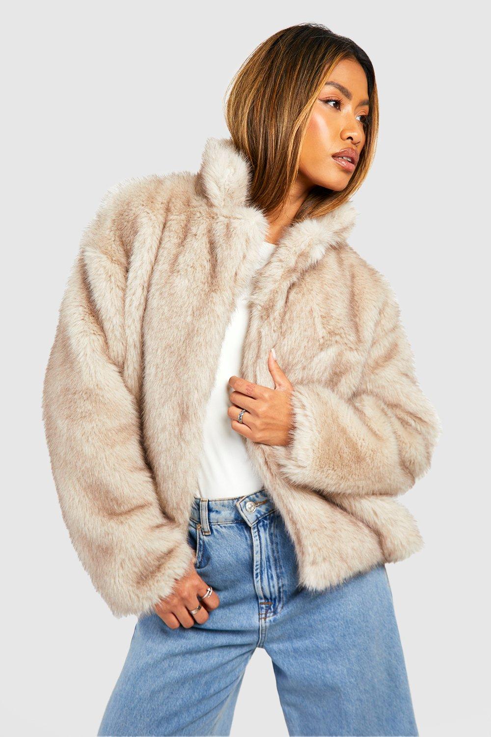 Faux fur vintage-style jacket