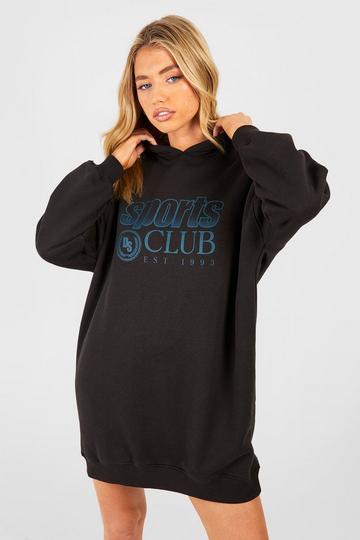 Sports Club Hooded Sweat Dress black