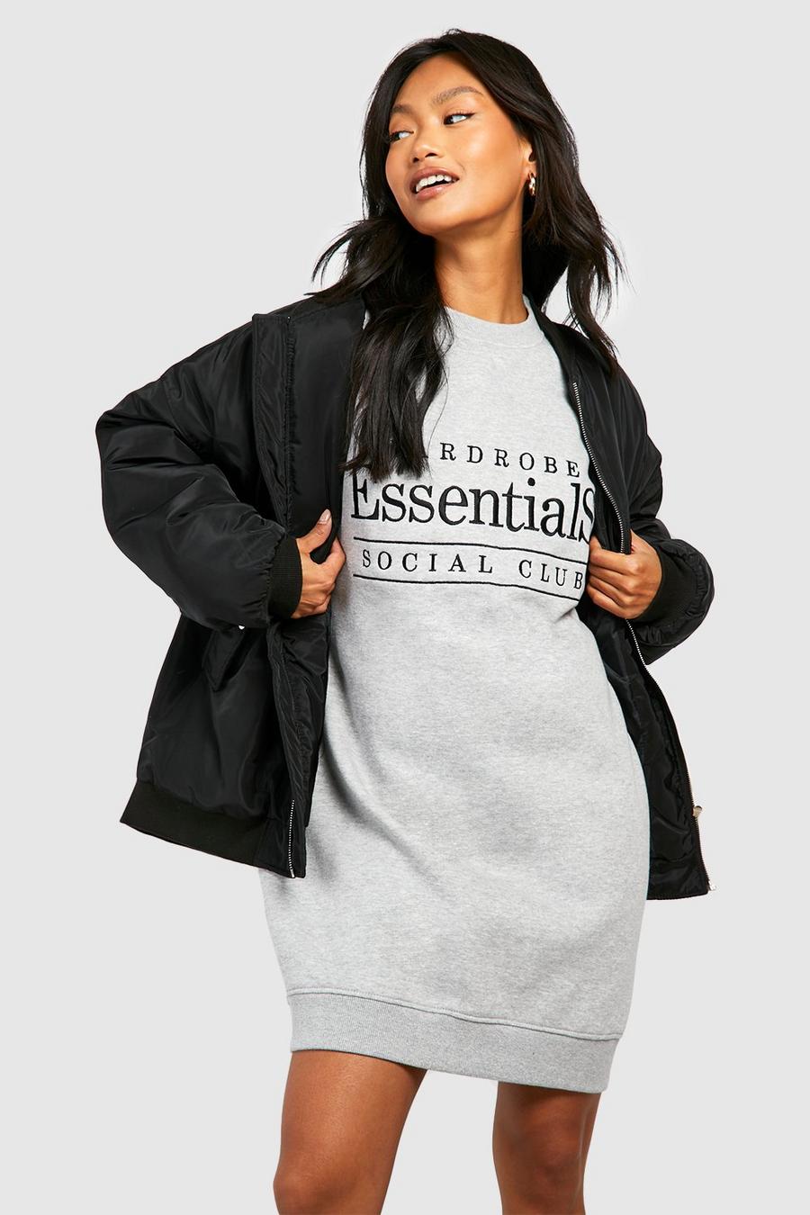 Wardrobe Essentials Sweatshirt-Kleid, Grey marl