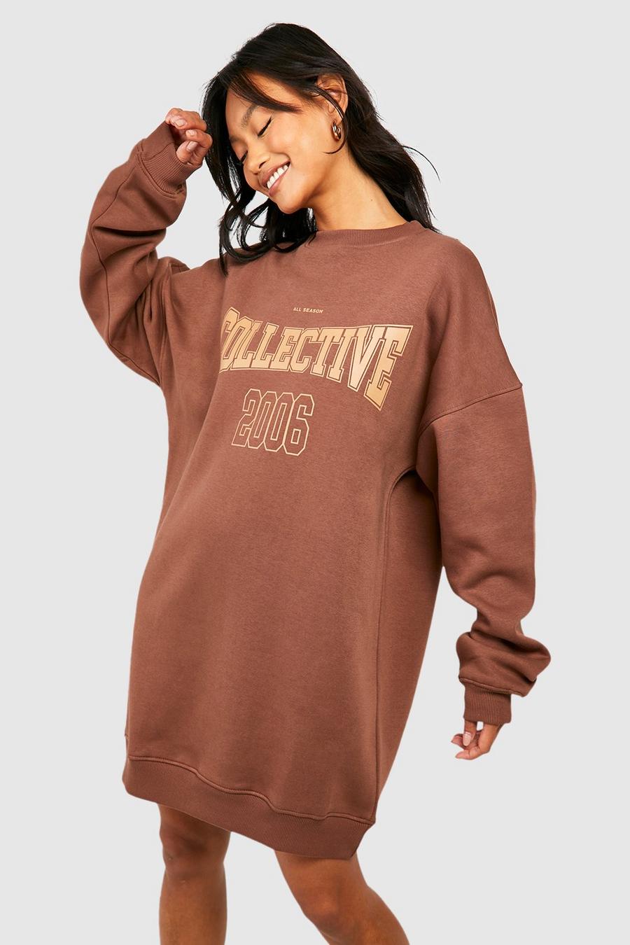 Collective Sweatshirt-Kleid, Chocolate image number 1