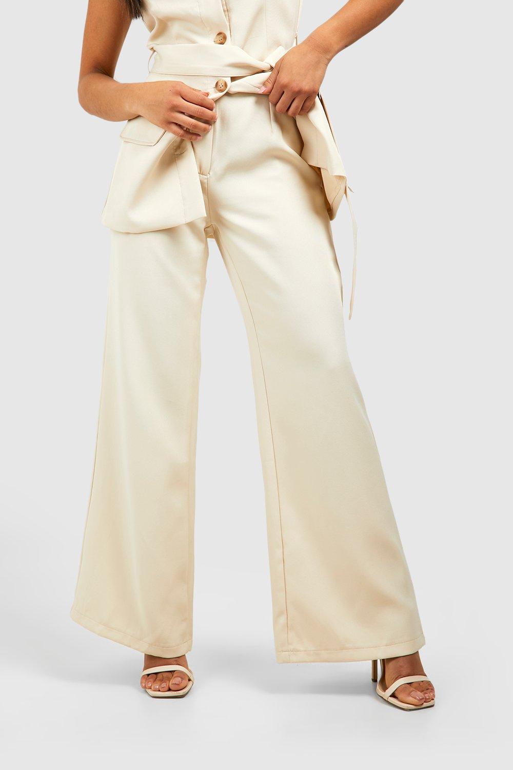 Petite Wide-Leg Silk Pant