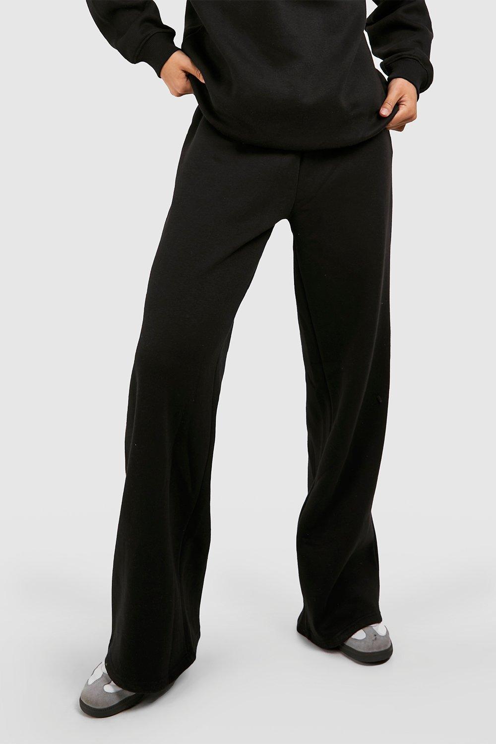 Wide Leg Sweatpants - Black