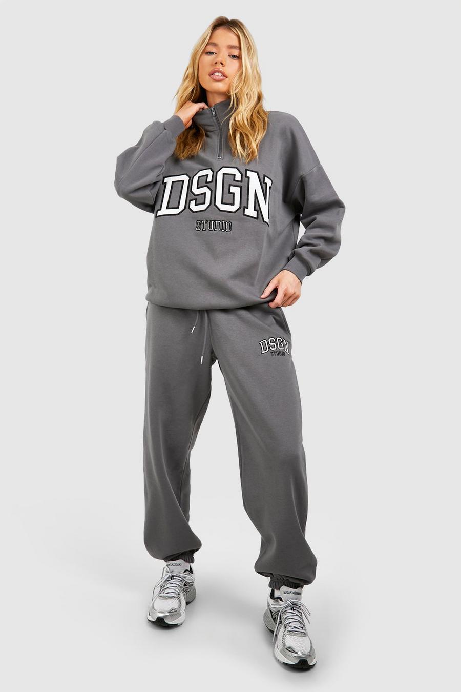 Pantaloni tuta oversize Dsgn Studio con applique, Charcoal image number 1