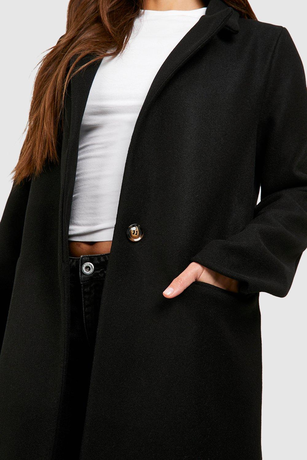 Skater Tailored Coat in Black