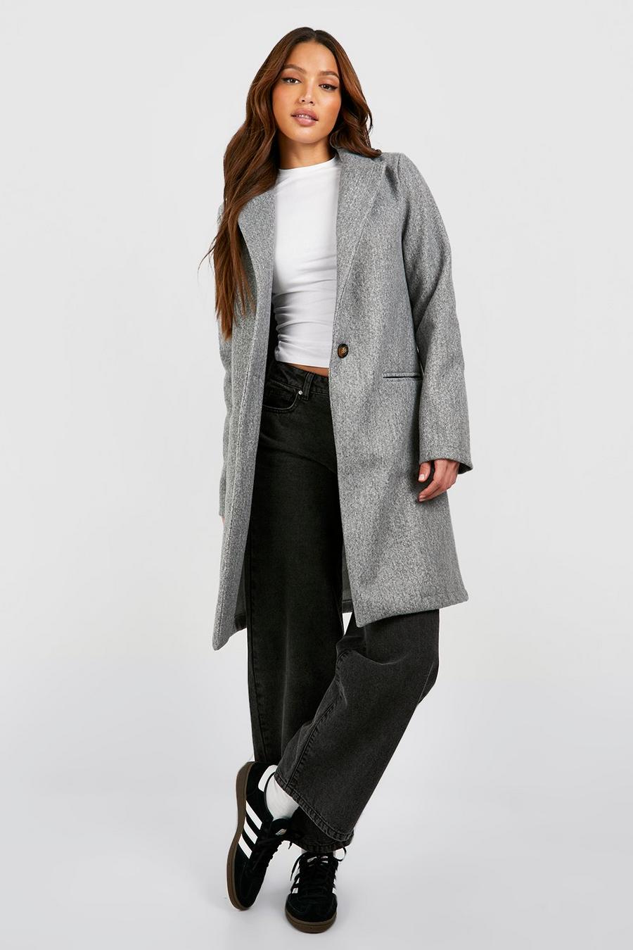 Light grey Tall Tailored Wool Look Coat image number 1