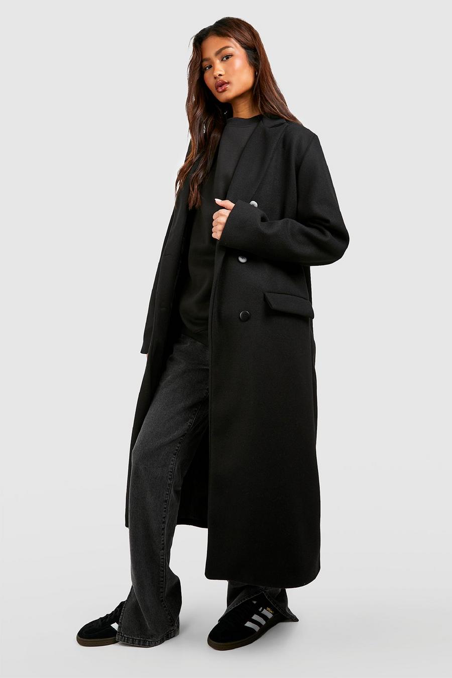 Black Tall Wool Look Coat image number 1