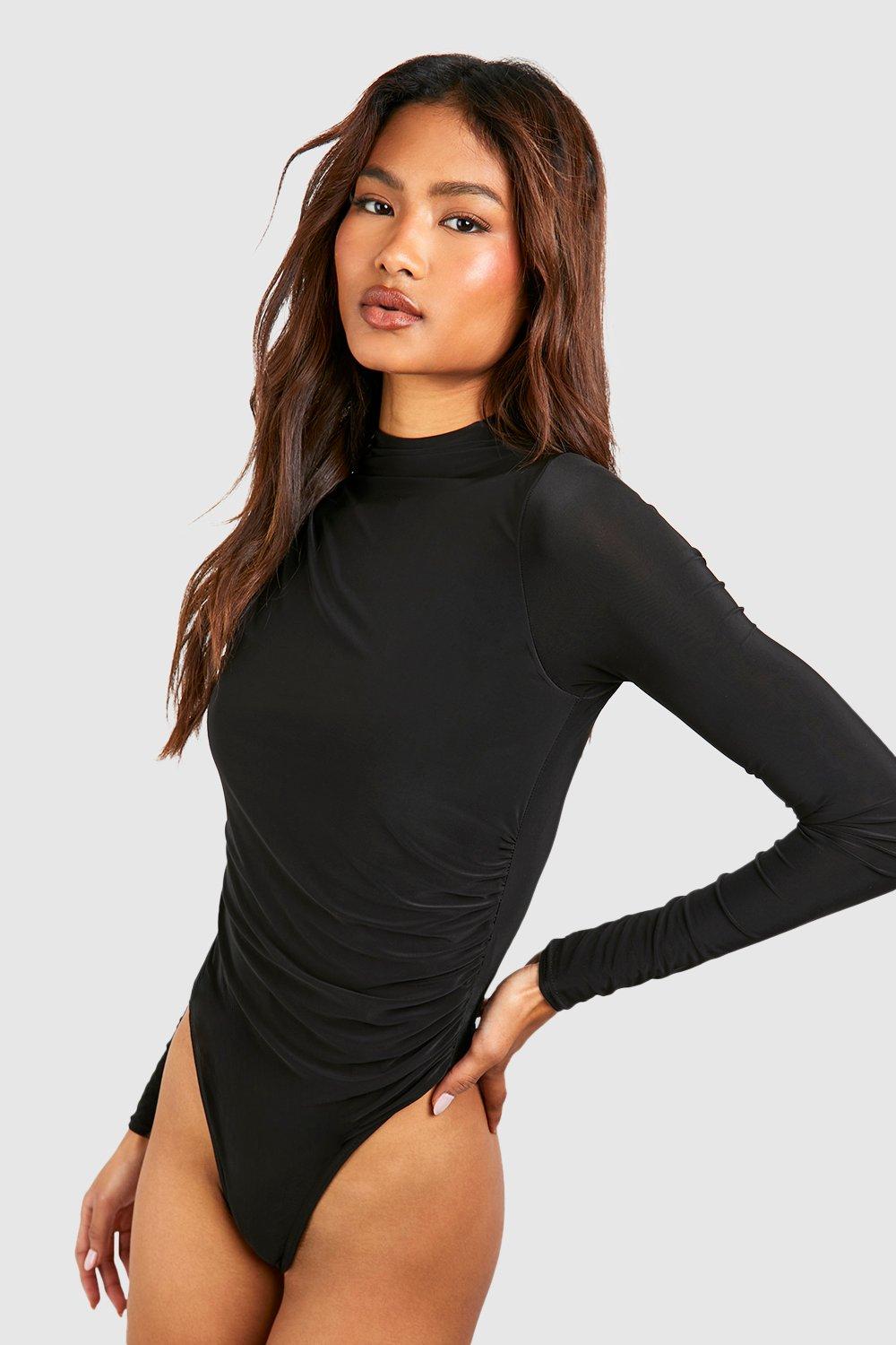Tall Premium Soft Touch Ruched Detail Bodysuit boohoo