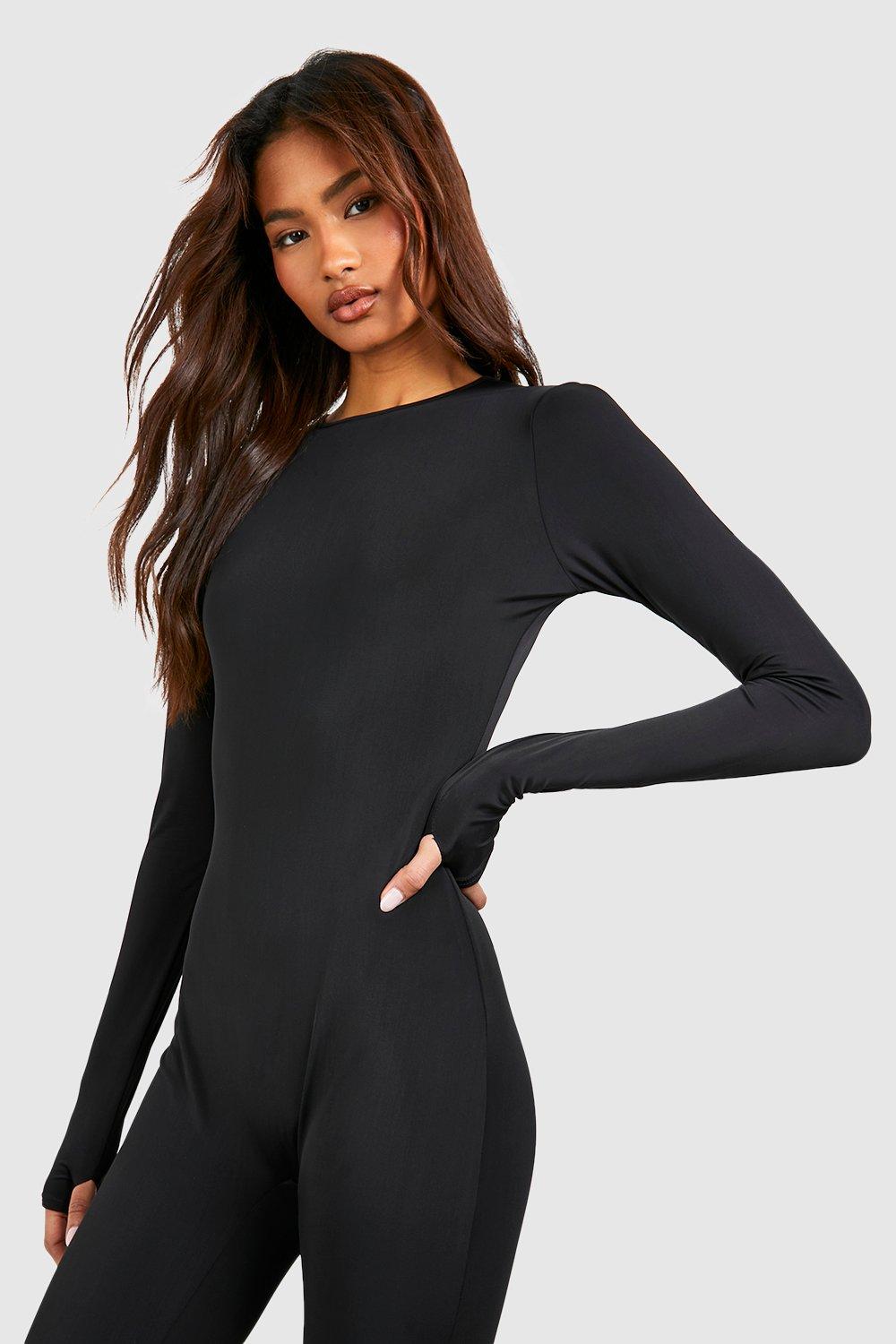 Tall Premium Matte Slinky Zip Front Long Sleeve Unitard