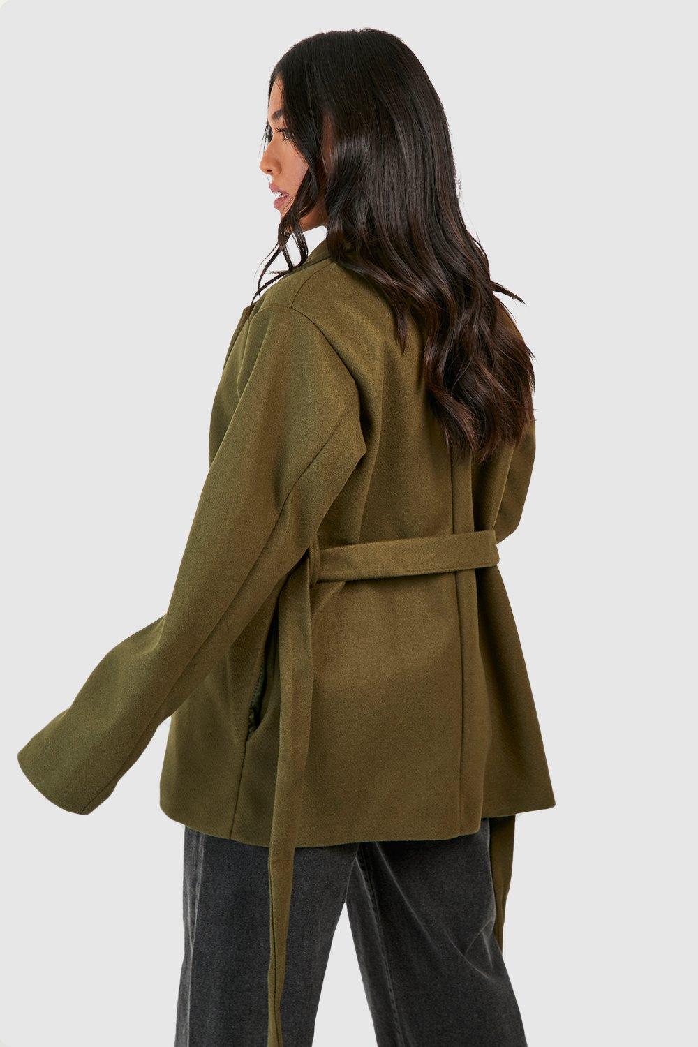 Petite wool hot sale wrap coat