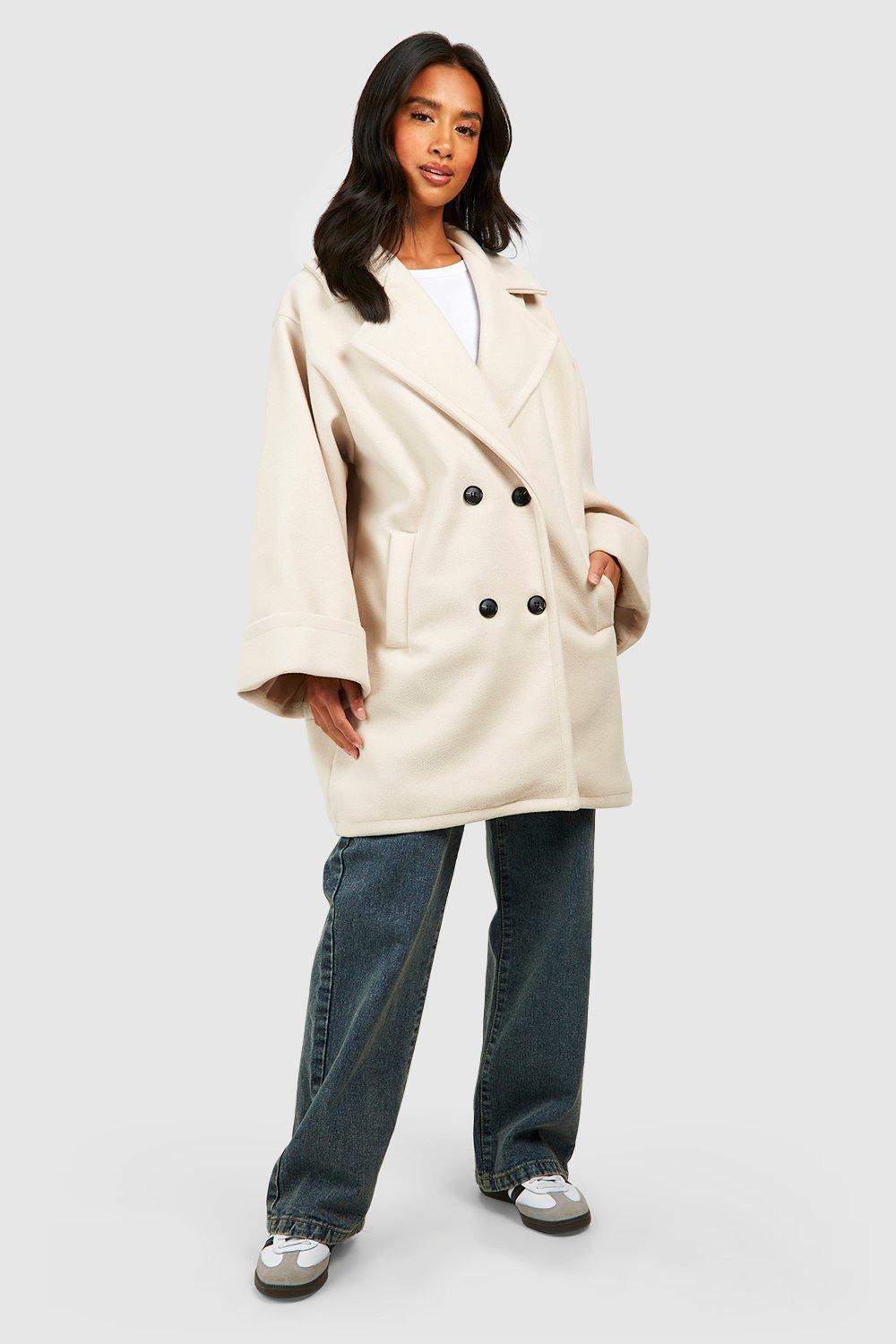 White wool shop coat petite